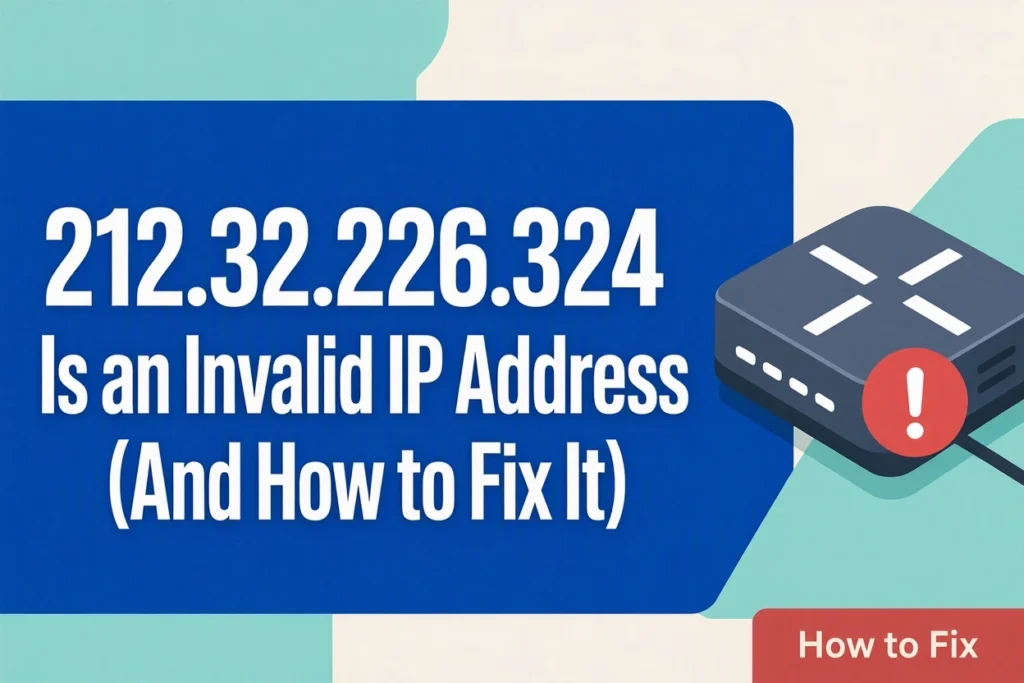 212.32.226.324 Is an Invalid IP Address: How to Fix It
