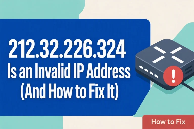 212.32.226.324 Is an Invalid IP Address: How to Fix It